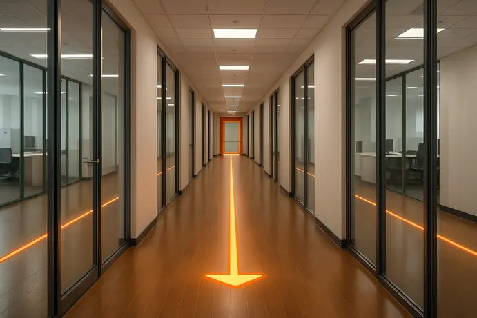 תכנון דרכי מילוט עם שילוט חירום בולט