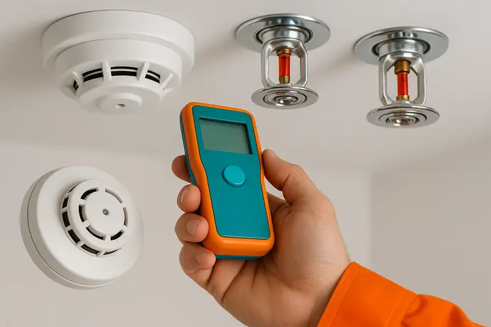 בדיקת מערכות בטיחות אש על ידי יועץ