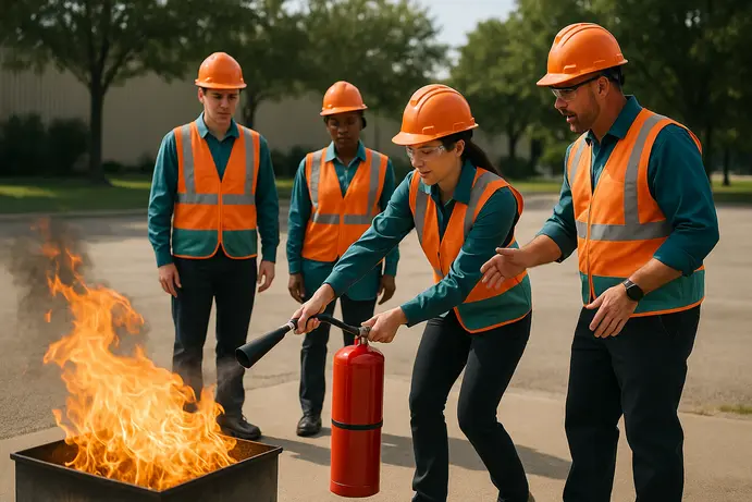 תרגול מעשי של כיבוי אש