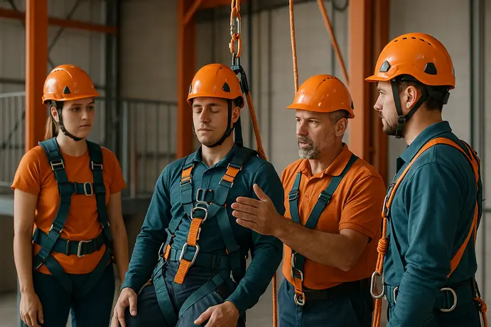 תרגול מעשי של עבודה בגובה