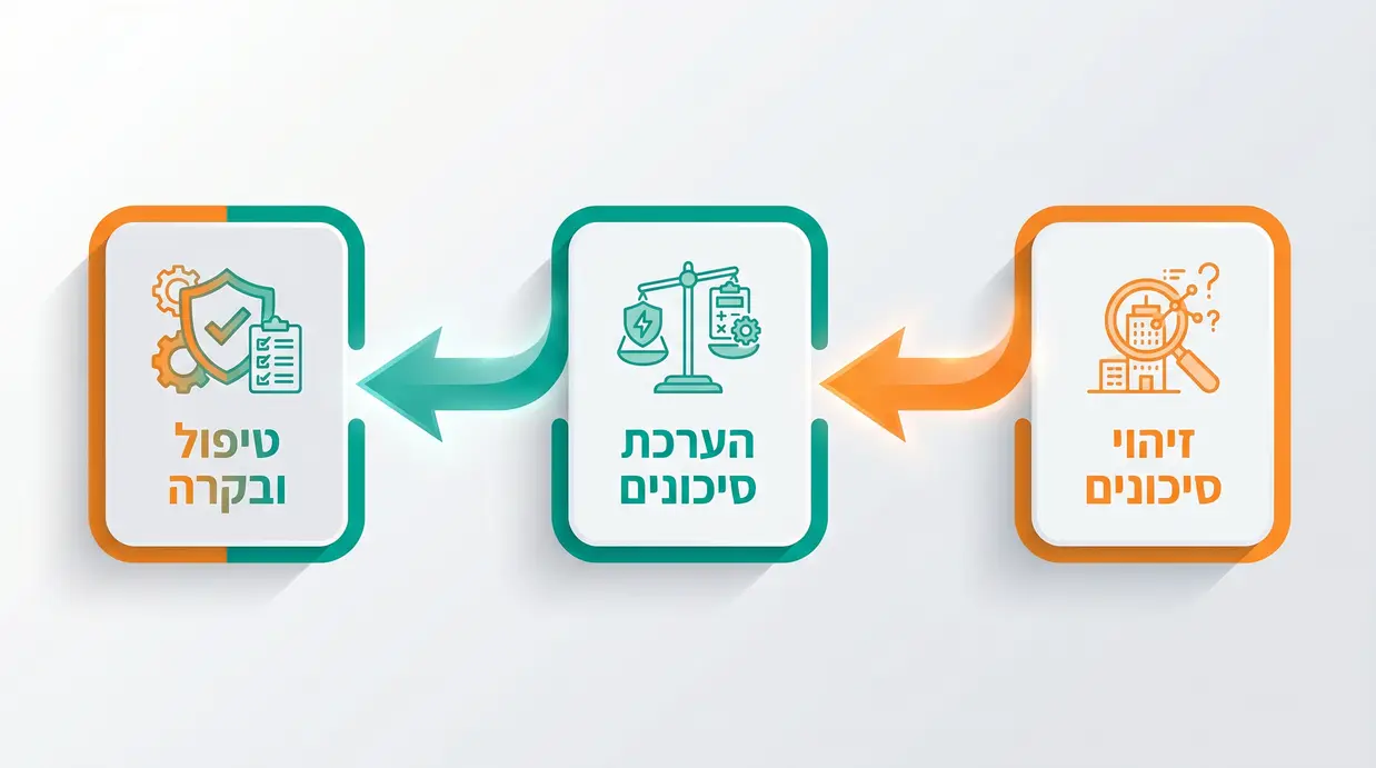 תרשים זרימה בשלושה שלבים של סקר סיכונים