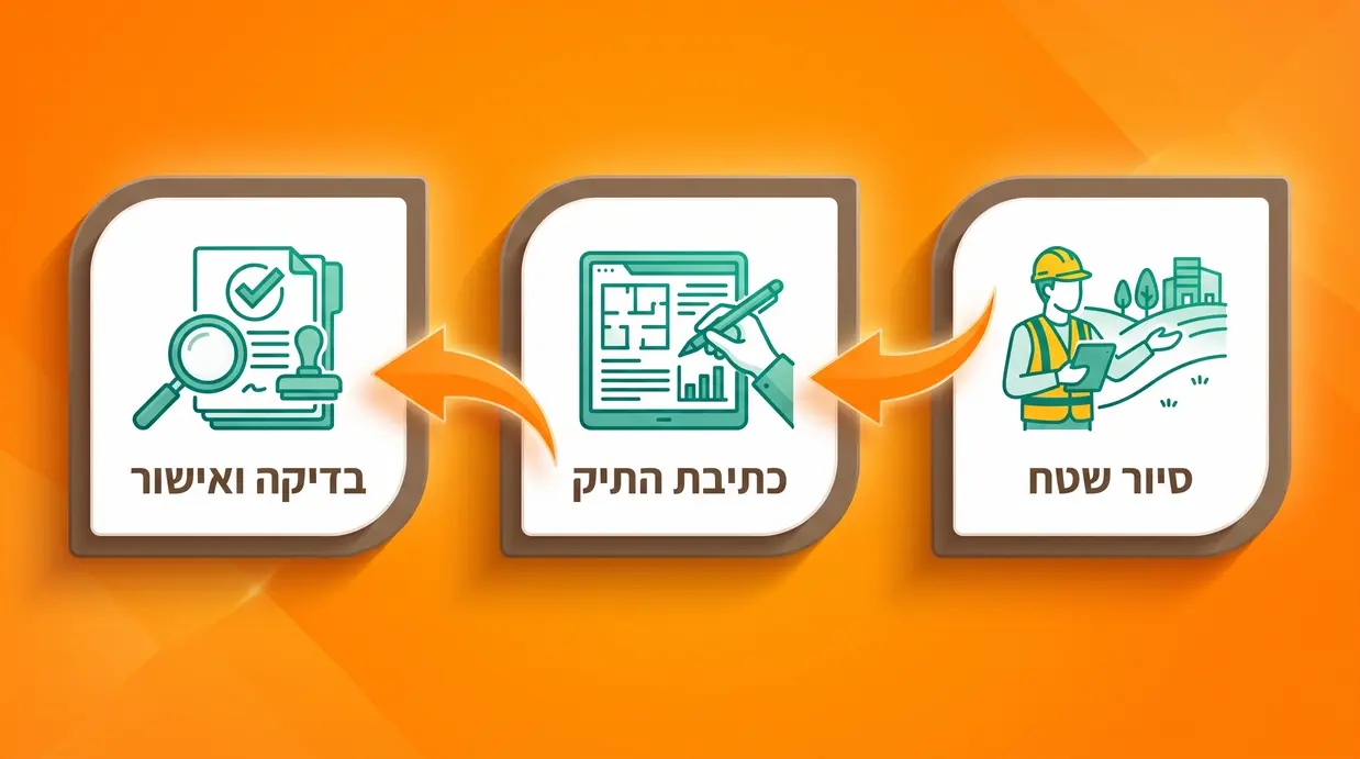 אינפוגרפיקה בעברית המציגה את שלבי הכנת תיק שטח