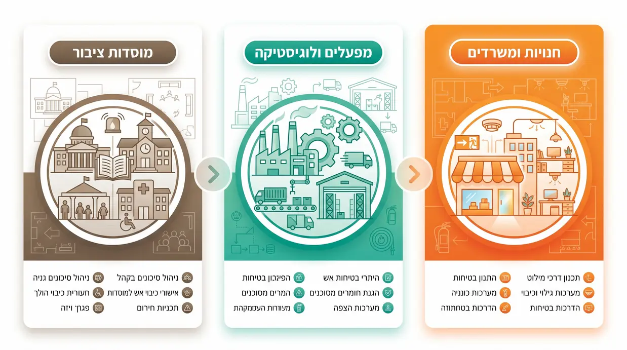 השוואה בין סוגי עסקים שונים מבחינת ייעוץ בטיחות אש