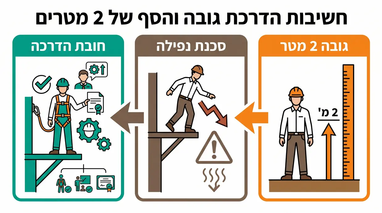 אינפוגרפיקה בעברית המציגה את סף ה-2 מטרים וסכנת הנפילה