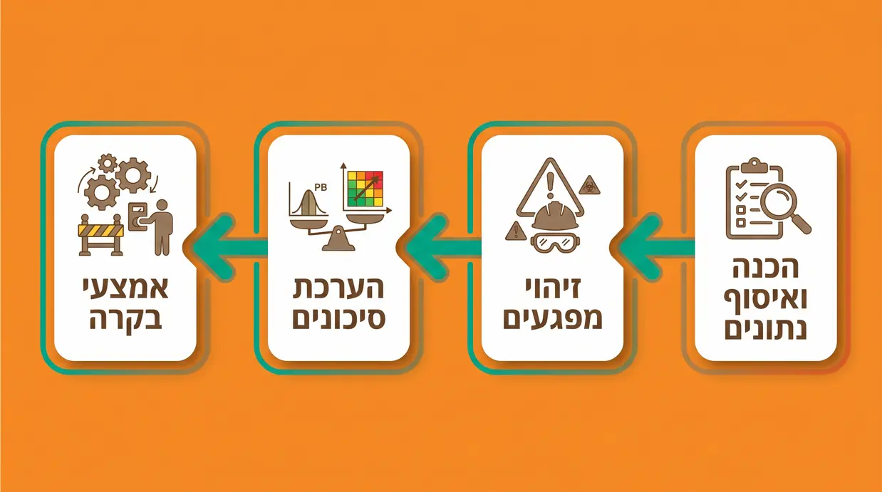 תרשים של שלבי סקר סיכונים מקצועי