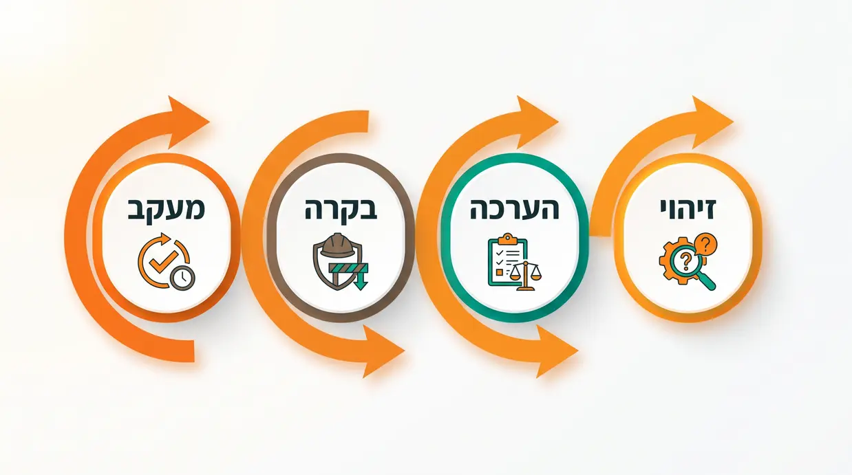אינפוגרפיקה של ארבעת שלבי סקר סיכונים