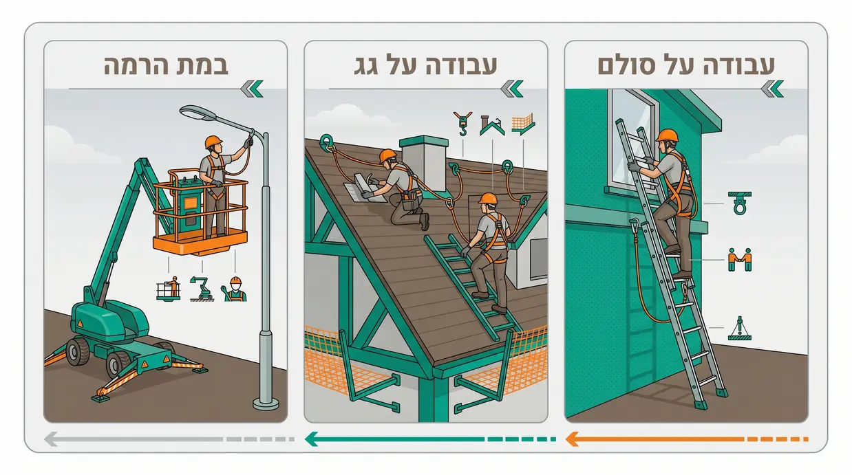 השוואה בין סוגי עבודות בגובה שונים