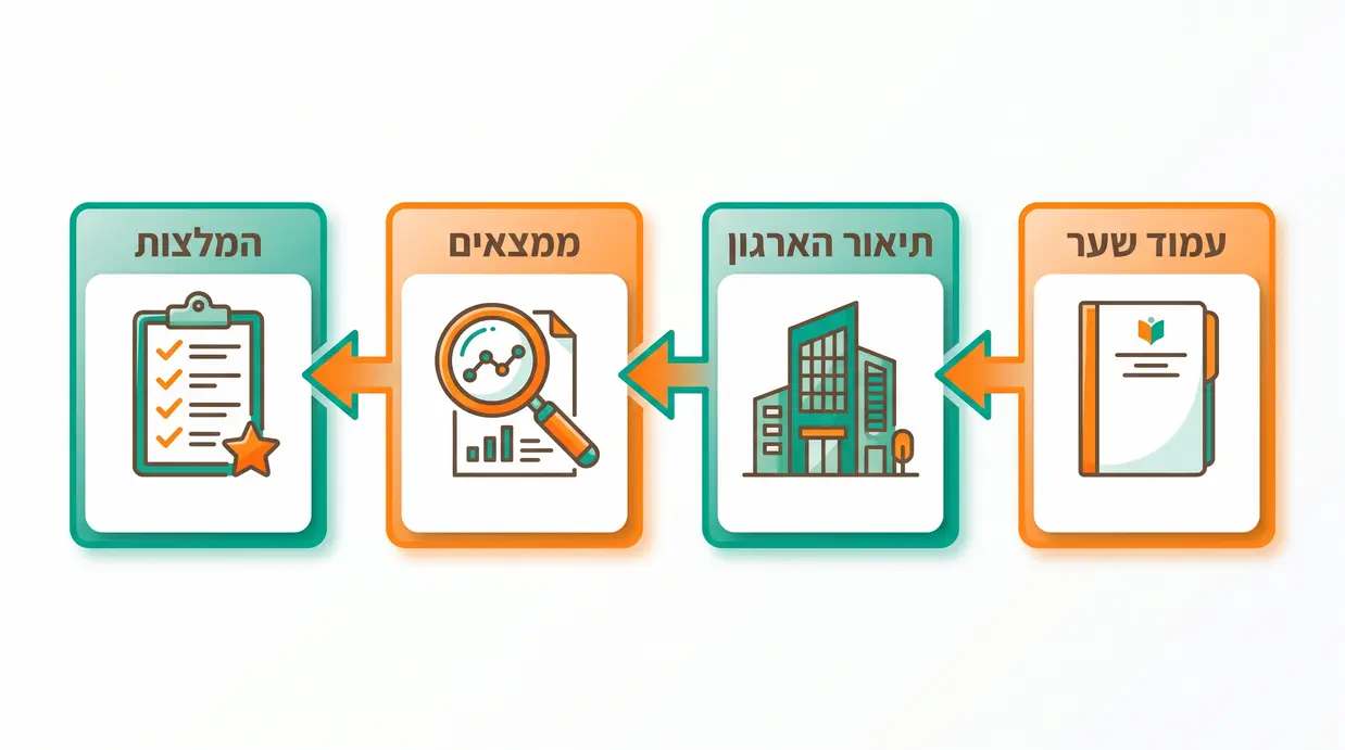 תרשים ויזואלי של מבנה דוח סקר סיכונים מקצועי