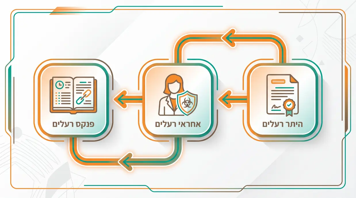 אילוסטרציה של קשר בין היתר רעלים, אחראי רעלים ופנקס רעלים בארגון